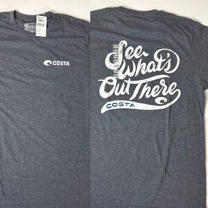 M Charcoal Gray Costa Del Mar Sea What's Out There Shirt Ocean fishing NWT